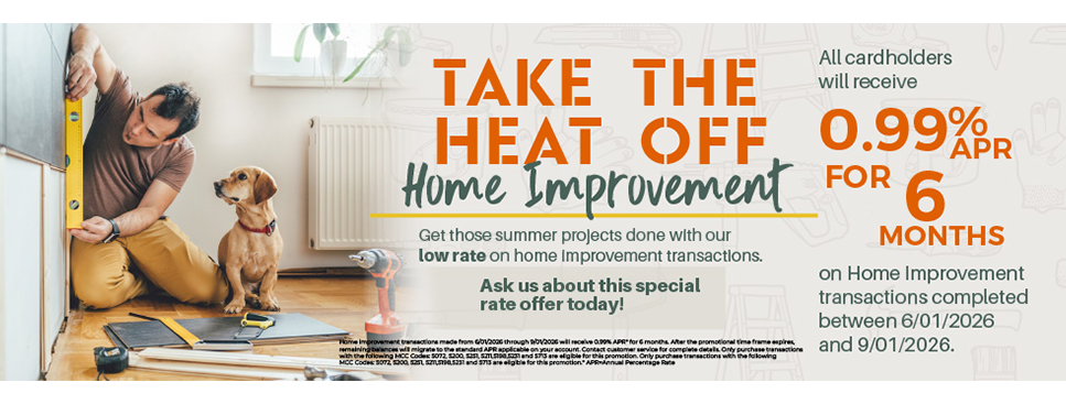 0.99% APR for 6 months special rate. Please call 773-881-2500 for details.